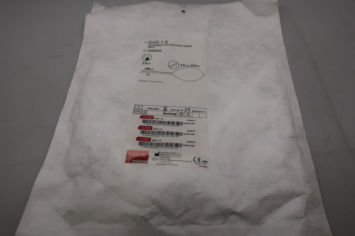 G22632 - COOK - AcuSnare Polypectomy Standard Oval Soft Snare, 2.5 x 5.5 cm Size, 7 Fr Sheath Size, (EA)