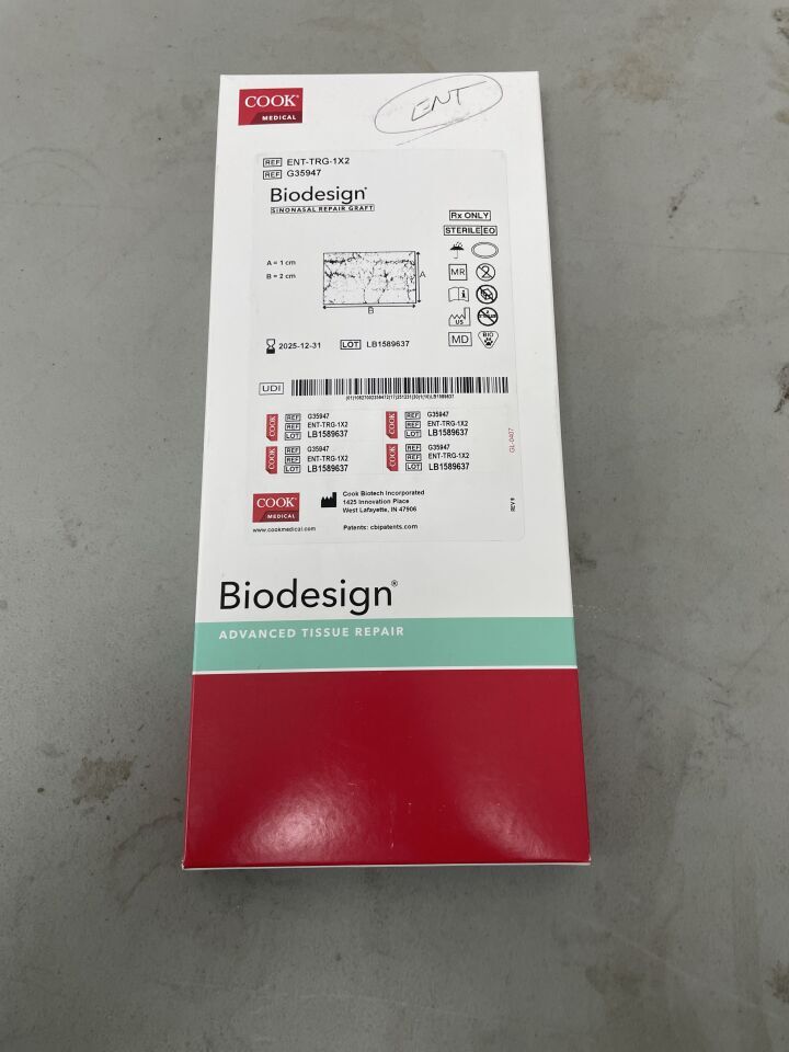 G35947 - COOK - Biodesign Sinonasal Repair Graft, 1cm x 2cm, (BX/1)