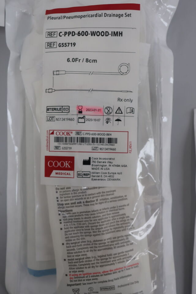 G55719 - COOK - Pleural/Pneumopericardial Drainage Set 6F, (EA)