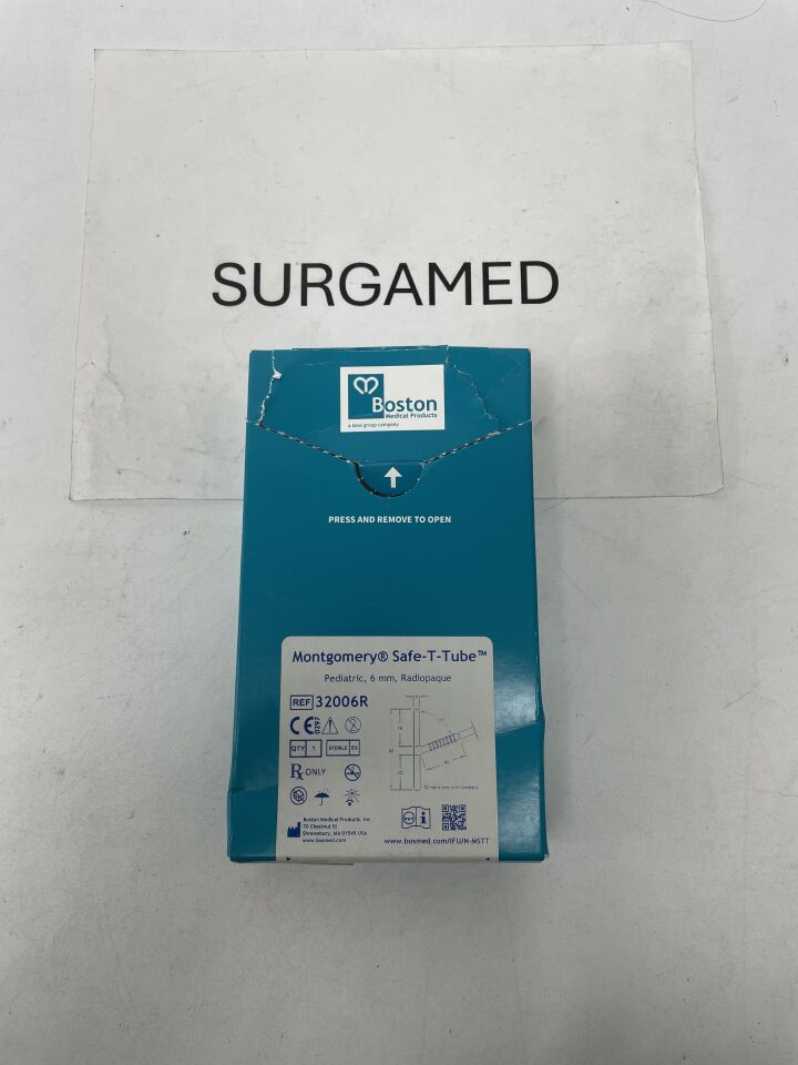 32006R - BOSTON MEDICAL - Montgomery Safe-T-Tube, Pediatric 6mm, Radiopaque, (BX/1)