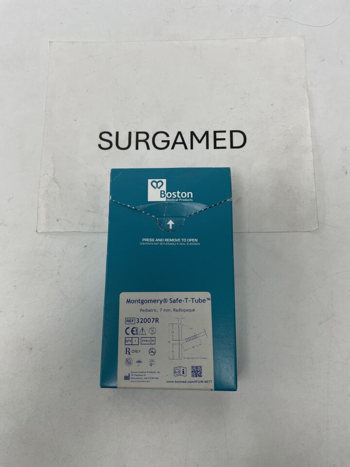 32007R - BOSTON MEDICAL - Montgomery Safe-T-Tube, Pediatric 7mm, Radiopaque, (BX/1)