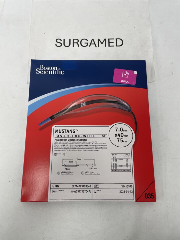 3917107047 - BOSTON SCIENTIFIC - Mustang Over The Wire PTA Ballon Dilation Catheter 7.0 mm x 40 mm x 75 cm, (BX/1)