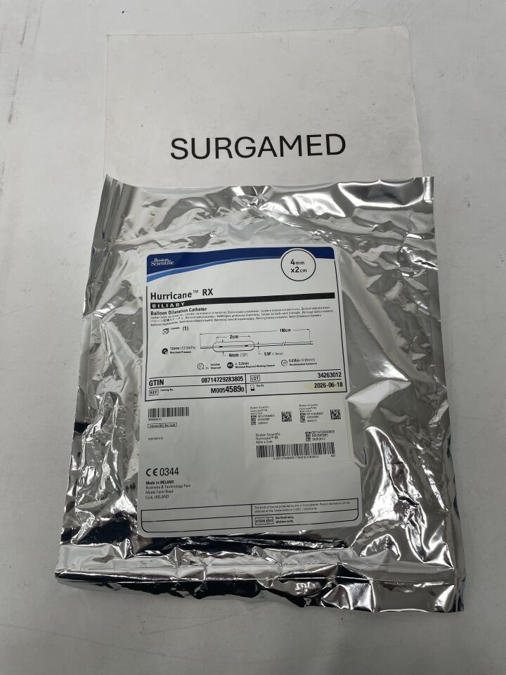 4589 - BOSTON SCIENTIFIC - Hurricane RX Balloon Dilatation Catheter - Biliary - 4mm x 2cm, (EA)