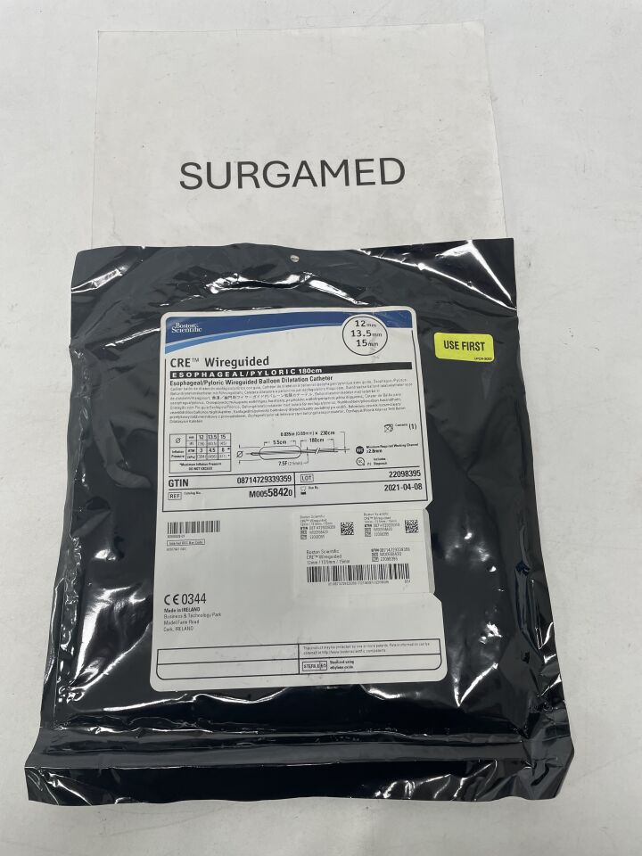 5842 - BOSTON SCIENTIFIC - CRE Wireguided Balloon Dilatation Catheter - Esophageal/Pyloric - 12mm x 13.5mm x 15mm, (EA)