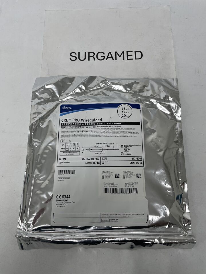 5871 - BOSTON SCIENTIFIC - CRE PRO Wireguided Balloon Dilatation Catheter - Esophageal/Colonic/Biliary - 18mm x 19mm x 20mm, (EA)