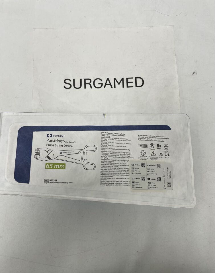 020242 - COVIDIEN - Purstring 65 Single-Use Stapler with Monosof 2-0 Suture, 65 mm Size, (EA)