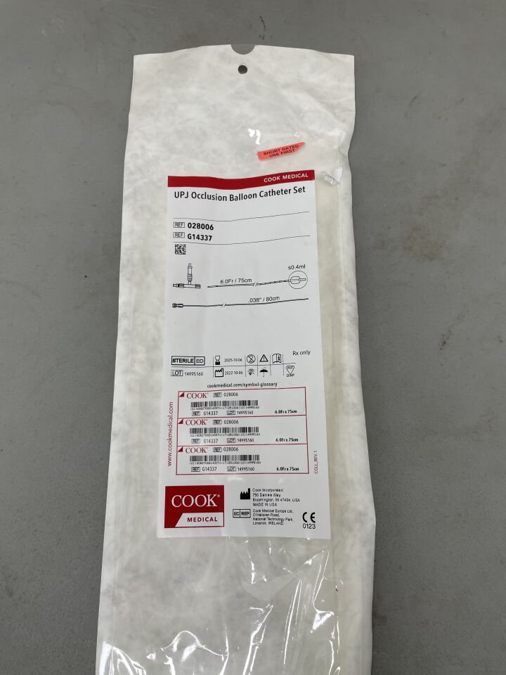 G14337 - COOK - UPJ Occlusion Balloon Catheter Set - 6Fr/75cm x .038"/80cm, (EA)