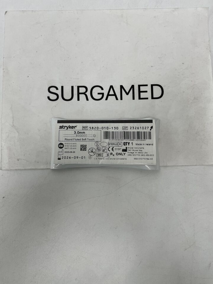 5820-010-130 - STRYKER - Round Fluted Burr, 3 mm Head Diameter, Soft Touch, (EA)