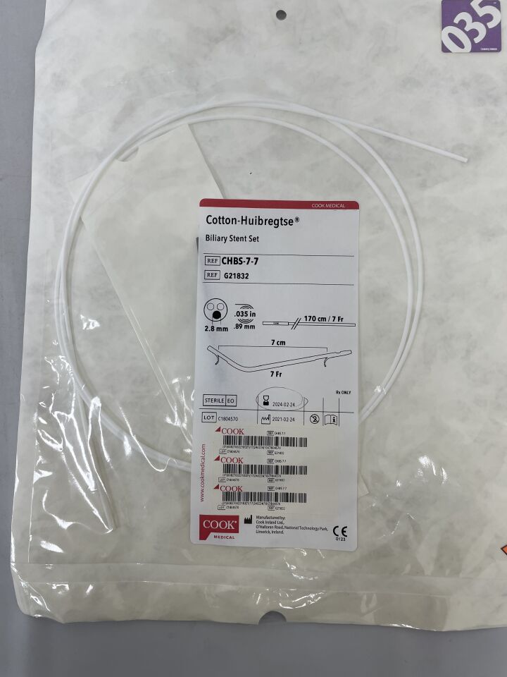 G21832 - COOK - Cotton-Huibregtse Biliary Stent Set 7F x 7cm, (EA)