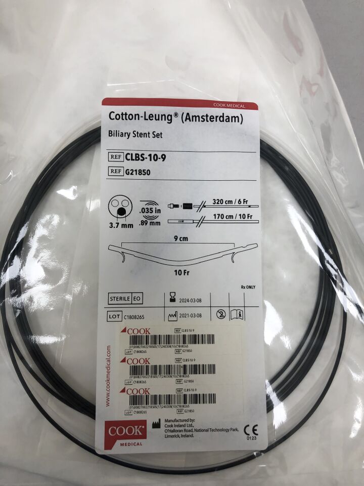 G21850 - COOK - Cotton-Leung Biliary Stent Set, 10F, 9cm, (EA)