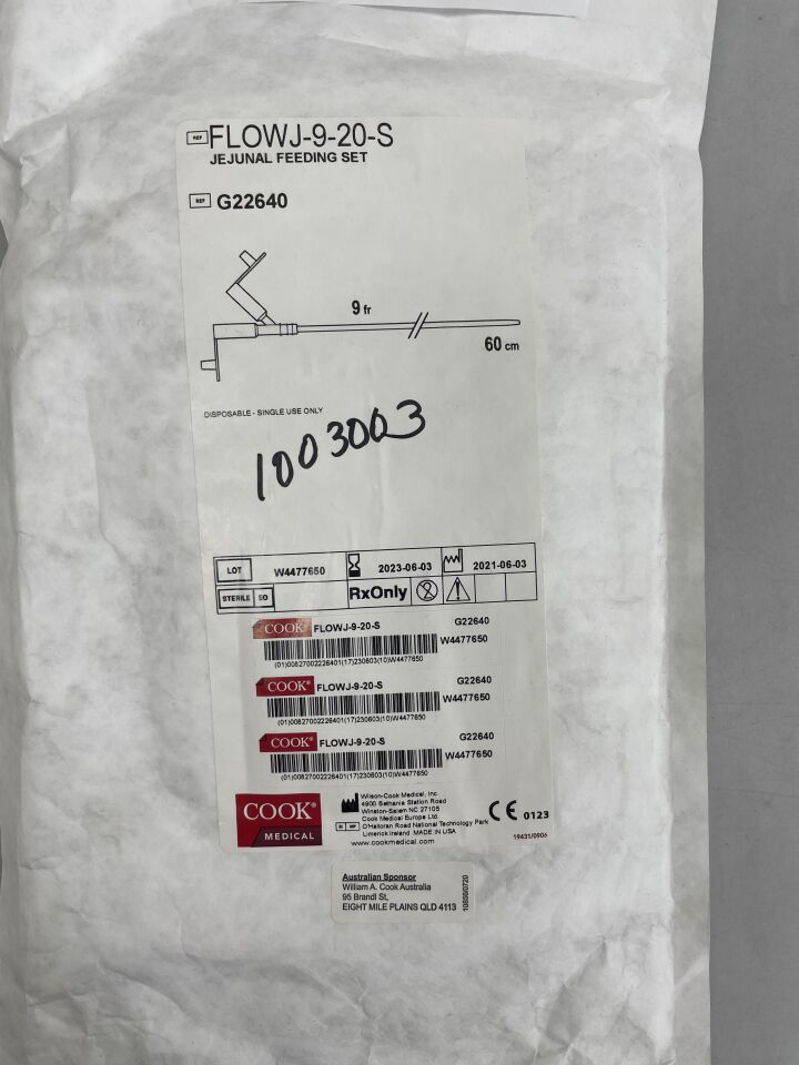 G22640 - COOK - Jejunal Feeding Set Flow 20, 9 Fr x 60 cm, (EA)