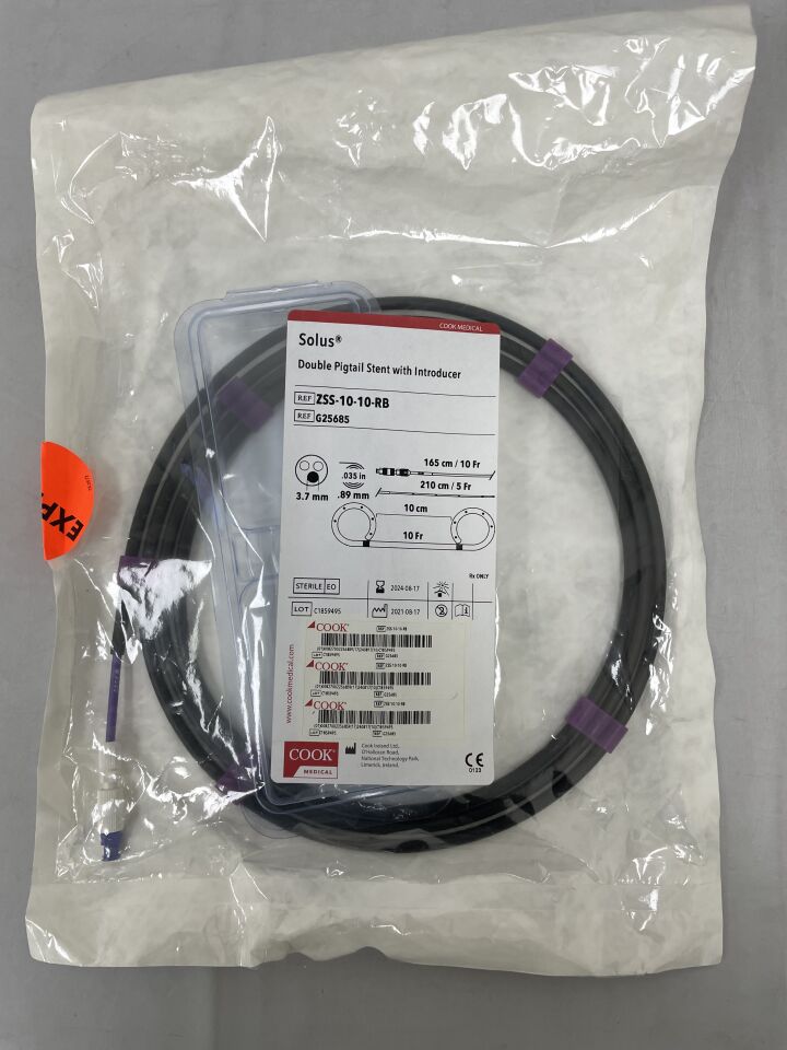 G25685 - COOK - Solus Double Pigtail Stent with Introducer, 10F x 10cm, (EA)