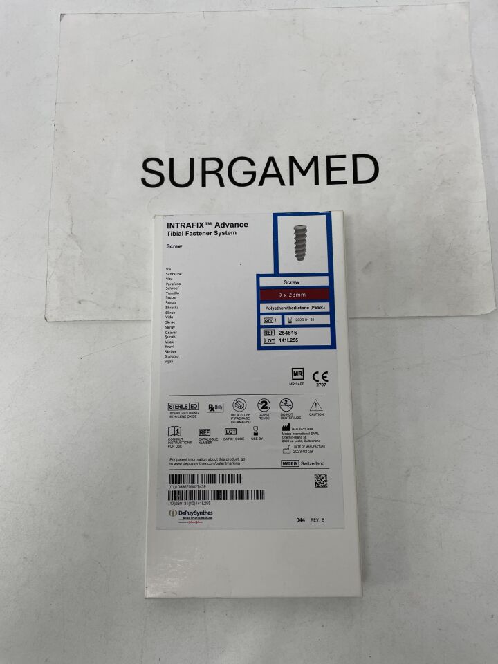 254816 - DEPUY - Intrafix Advance Tibial Fastener System PEEK Screw - 9 x 23mm, (BX/1)
