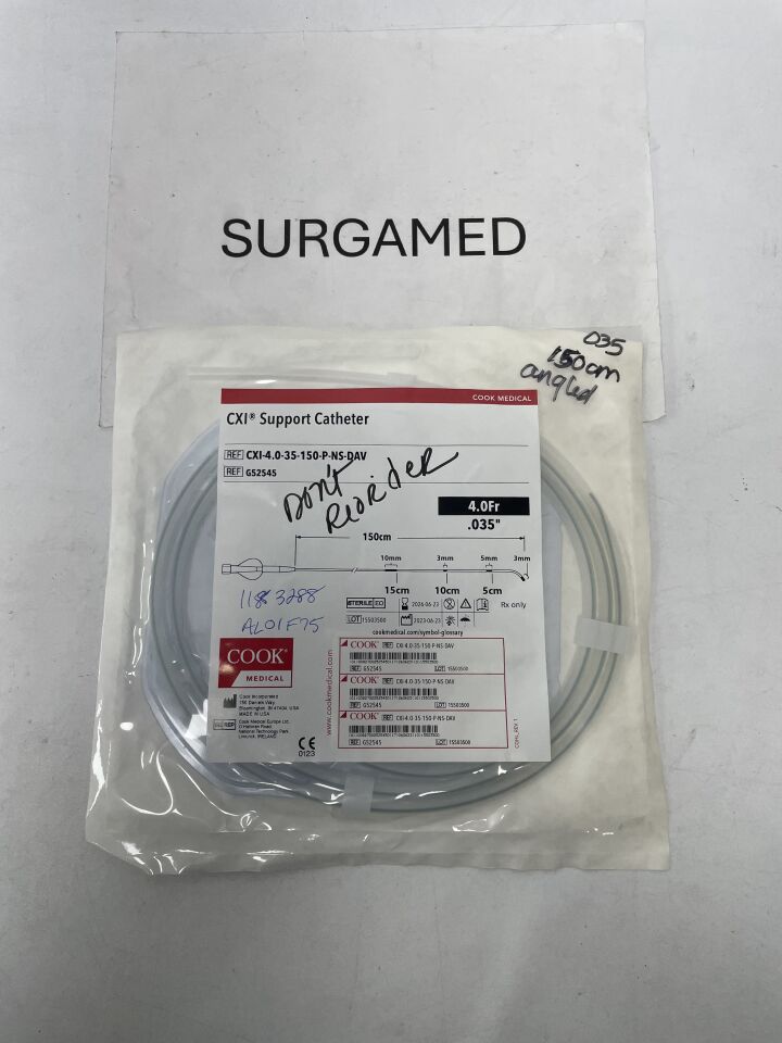 G52545 - COOK - CXI Support Catheter -4.0Fr x .035" x 150cm, (EA)
