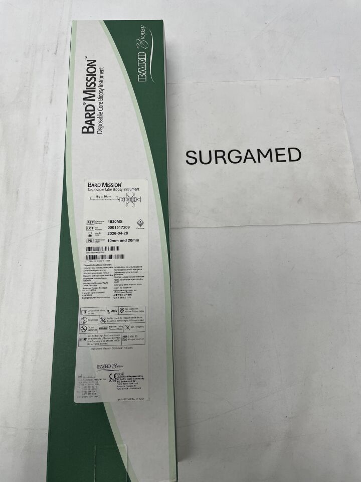 1820MS - BARD - MISSION Disposable Core Biopsy Instrument Kit - 18g x 20cm, (BX/5)