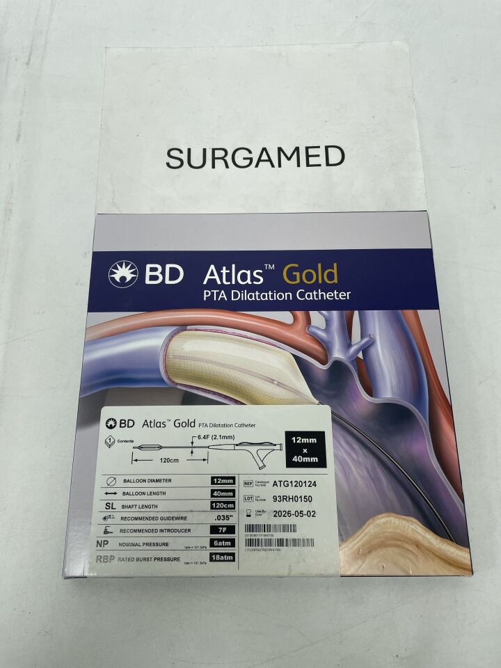 ATG120124 - BARD - Atlas Gold PTA Dilatation Catheter - 12mm x 40mm x 120cm, (BX/1)