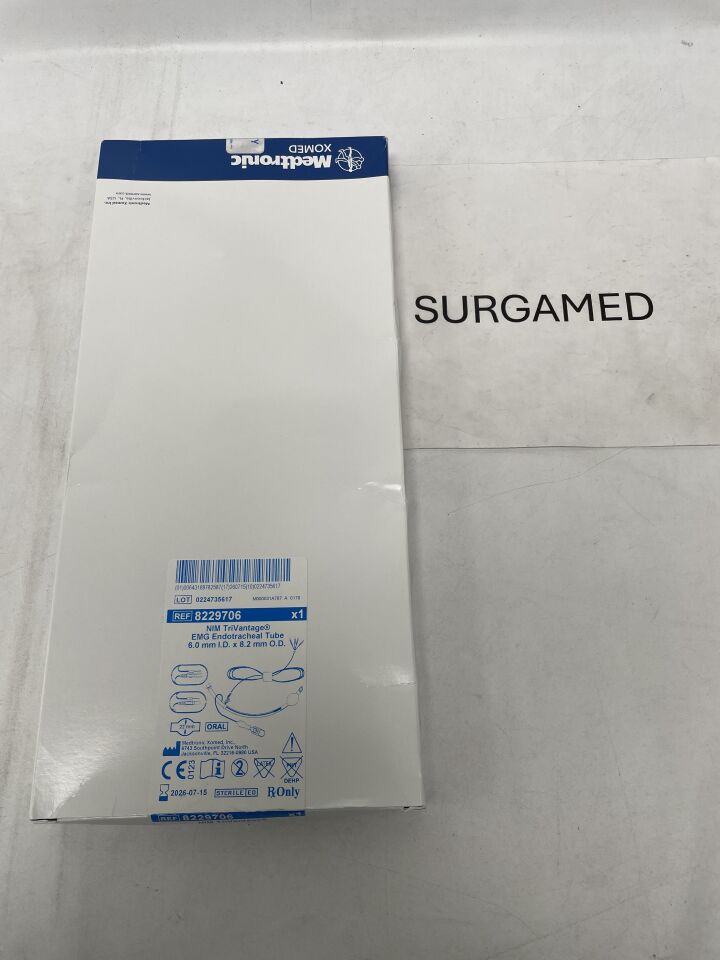 8229706 - MEDTRONIC - NIM TriVantage Endotracheal Tube: 6mm x 8.2mm, (BX/1)
