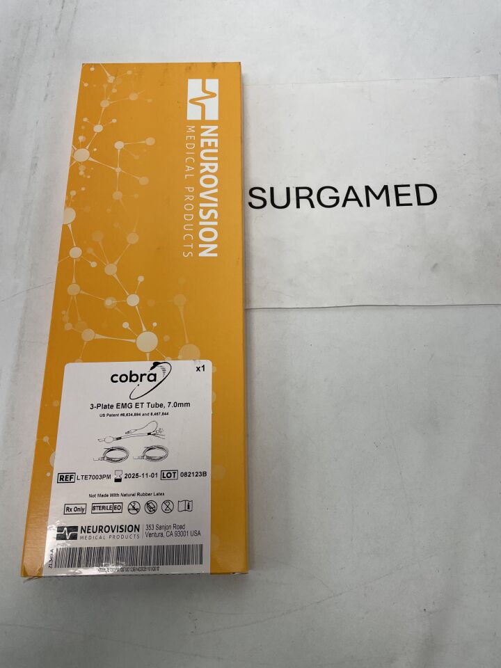 LTE7003PM - NEUROVISION - Cobra 3-Plate EMG ET Tube & Two Subdermal Needles 7.0mm, (BX/1)