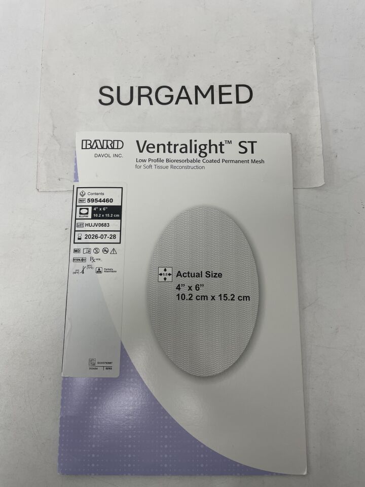 5954460 - BARD - Ventralight ST Mesh, Ellipse 4" x 6", (BX/1)