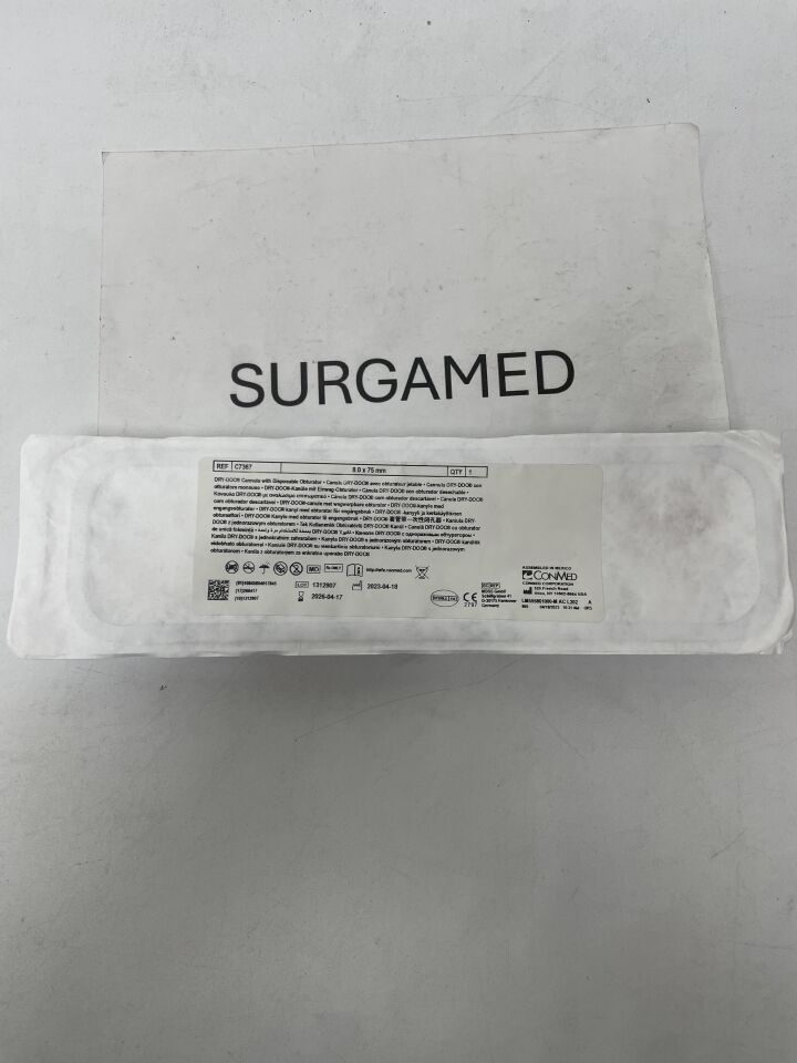 C7367 - CONMED - Dry-Doc Cannula w/Disposable Obturator 8mm x 75mm, (EA)
