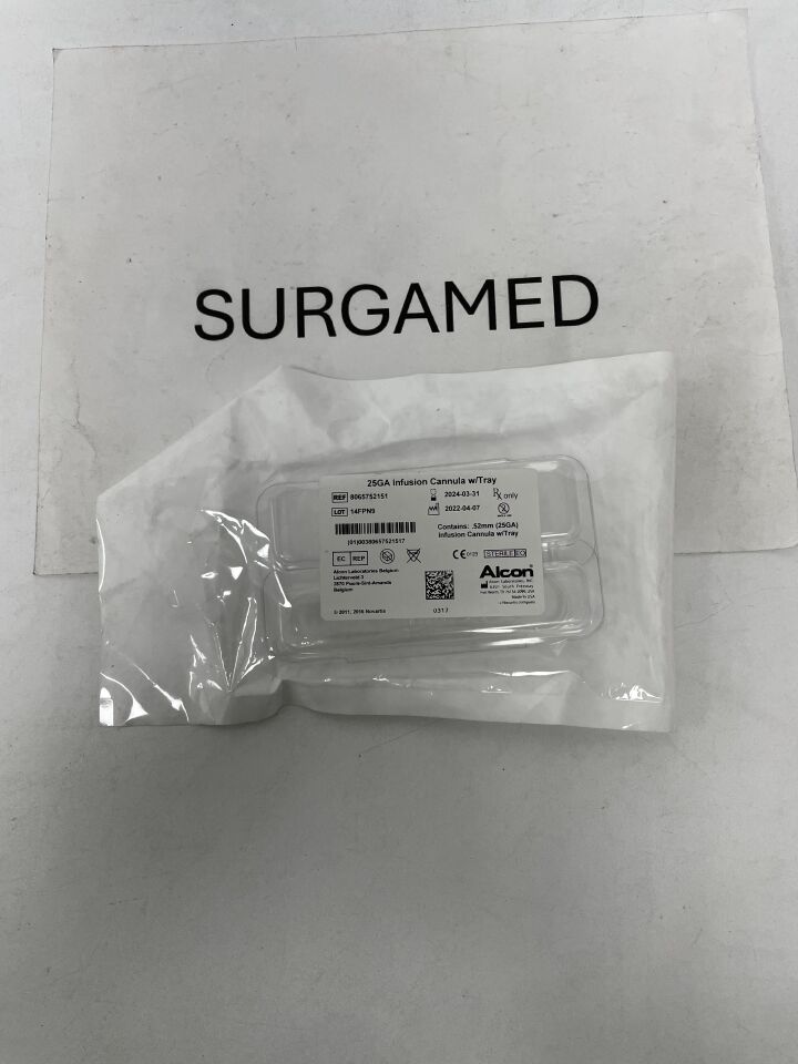 8065752151 - ALCON - 25G Sutured Infusion Cannula, 4mm with Tray, (EA)