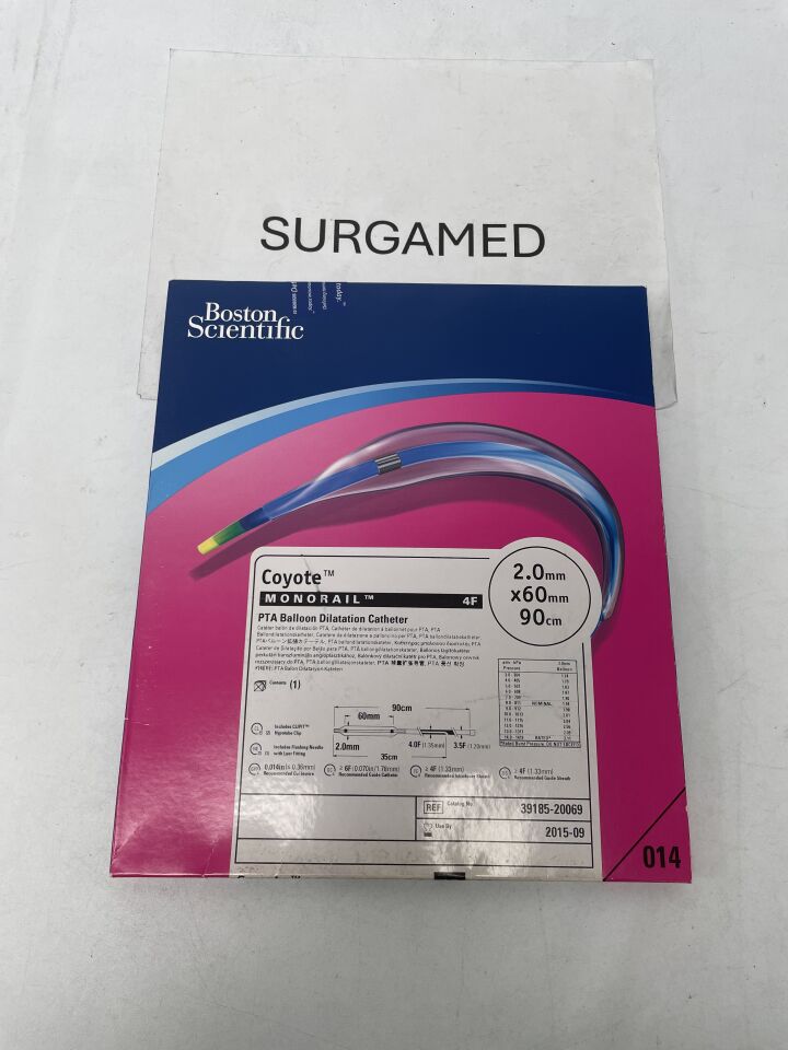 3918520069 - BOSTON SCIENTIFIC - Coyote MONORAIL PTA Balloon Dilatation Catheter - 2.0mm x 60mm x 90cm, (BX/1)