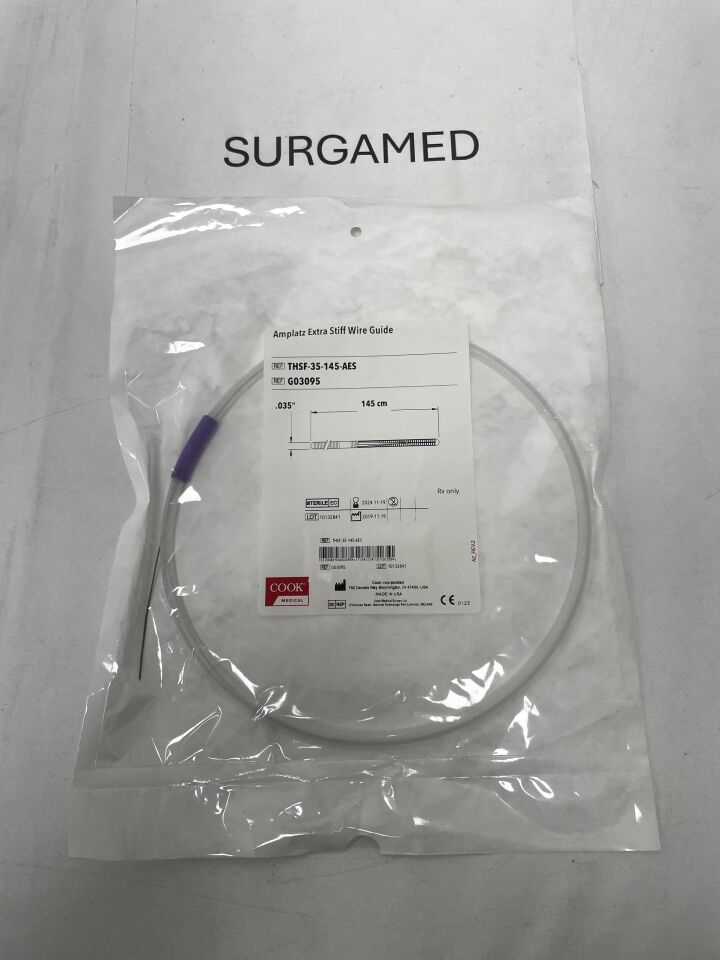 G03095 - COOK - Amplatz Extra Stiff Wire Guide - THSF-35-145-AES - .035" x 145cm, (EA)