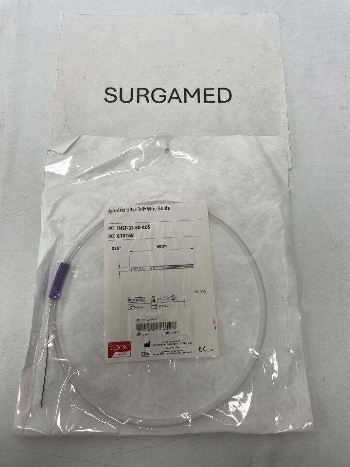 G10168 - COOK - Amplatz Ultra Stiff Wire Guide 80cm x .035in, (EA)