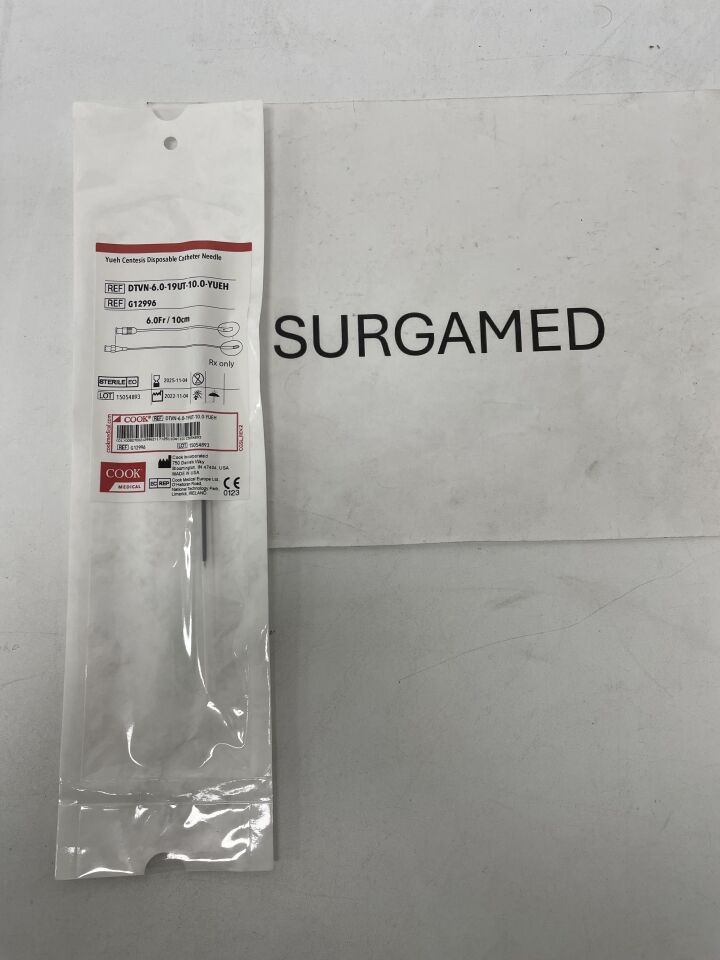 G12996 - COOK - Yueh Centesis Straight Catheter Needle 6F x 10cm, (EA)