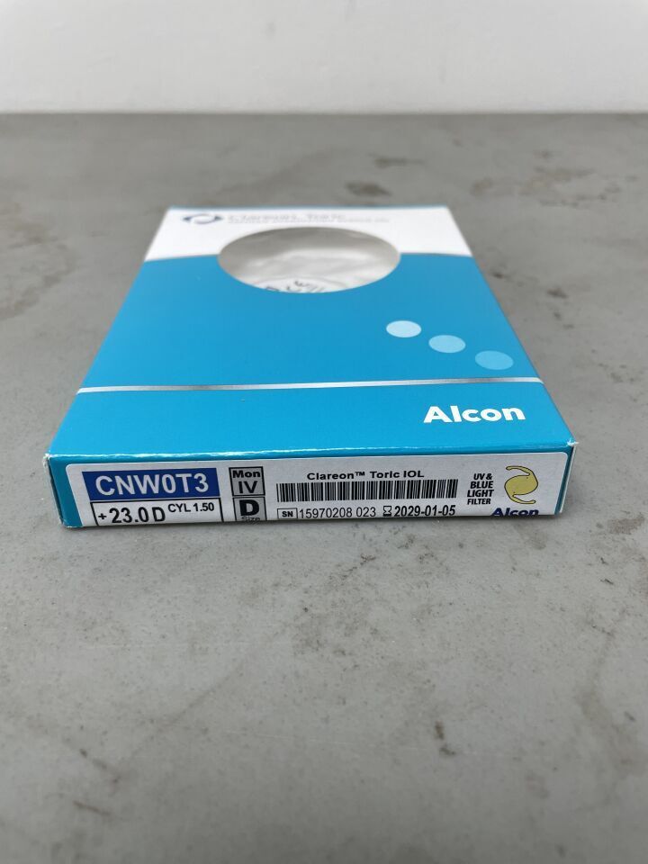 CNW0T3.230 - ALCON - Clareon Toric Aspheric Hydrophobic Acrylic IOL, +23.0D, (BX/1)
