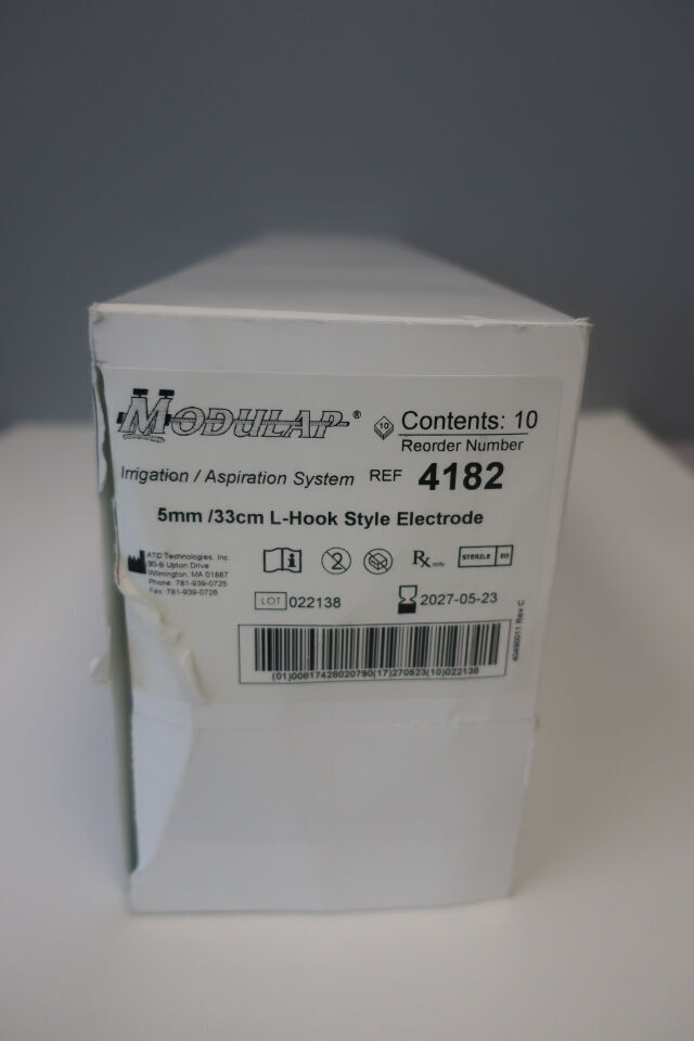 4182 - ATC TECHNOLOGIES - modulap 4182 modulap mono polar electrode probe, 5mm x 33cm, l-hook tip, disposable, (BX/10)