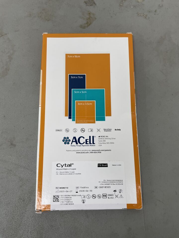 WSM0710 - ACELL - ACell Cytal Wound Matrix, 2-Layer 7cm x 10cm, (BX/1)