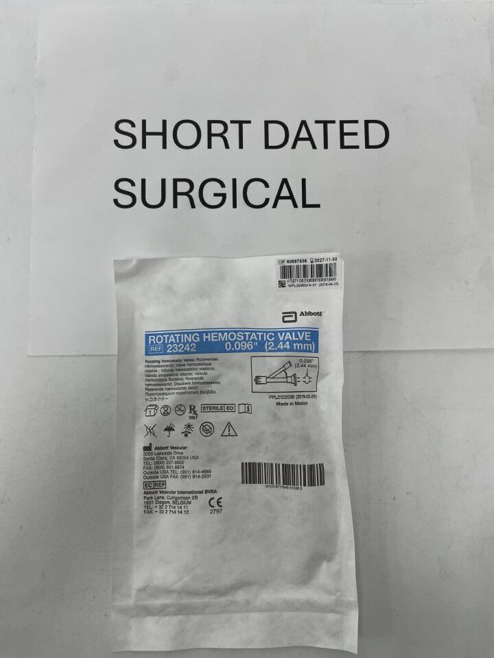 23242 - ABBOTT - Rotating Hemostatic Valve 0.096" (2.44mm), (EA)