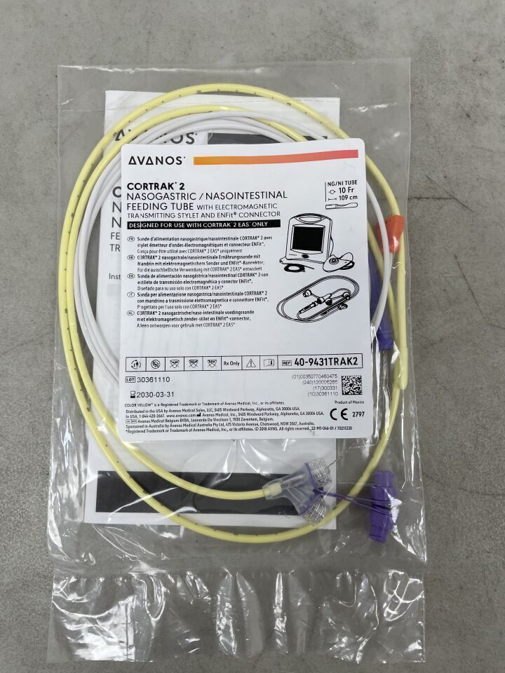 40-9431TRAK2 - AVANOS MEDICAL - Cortrak 2 Nasogastric/Nasointestinal (NG/NI) Feeding Tube w/EM Stylet & ENFit Connector 10F x 109cm, (EA)