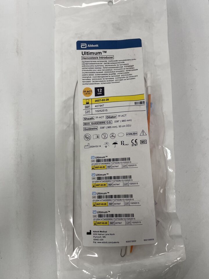 407847 - ABBOTT - Ultimum Hemostasis Introducer, 12cm, ()