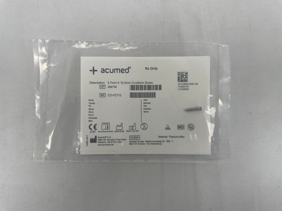 CO-F2712 - ACUMED - 2.7mm X 12.0mm Cruciform Screw, (EA)