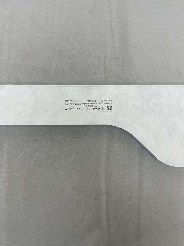 PL701 - AESCULAP - maryland adtec single use grasping forceps, complete instrument, (310 mm), diam. 5 mm, fenestrated, double action, (EA)