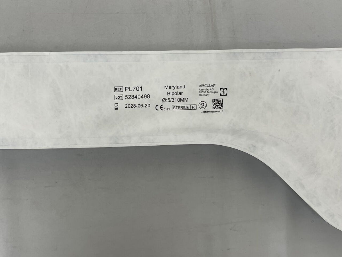 PL701 - AESCULAP - maryland adtec single use grasping forceps, complete instrument, (310 mm), diam. 5 mm, fenestrated, double action, (EA)