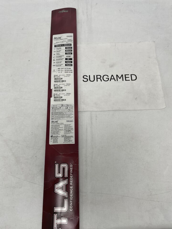 AT75186 - BARD - Atlas PTA Balloon Dilatation Catheter - 18mm x 60mm x 75cm (L), (BX/1)