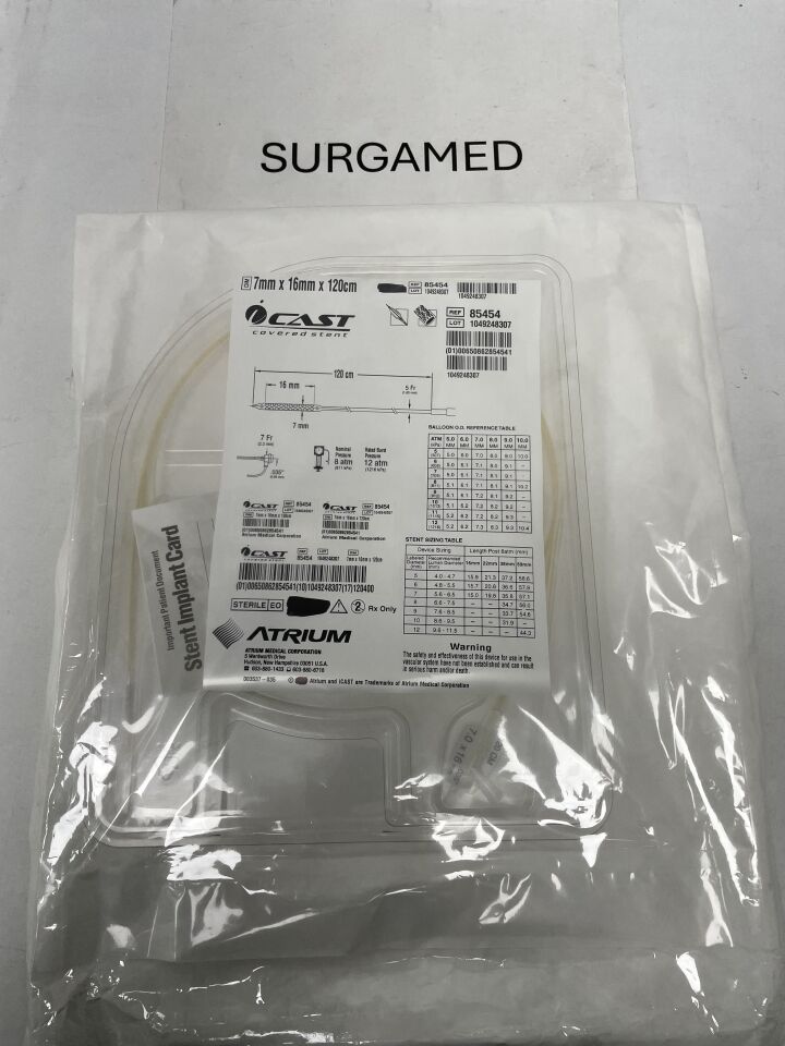 85454 - ATRIUM - iCAST Balloon Expandable PTFE Covered Stent - 7mm x 16mm x 120cm, (EA)