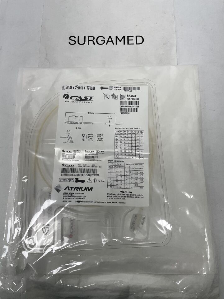 85453 - ATRIUM - iCAST Balloon Expandable PTFE Covered Stent - 6mm x 22mm x 120cm, (EA)