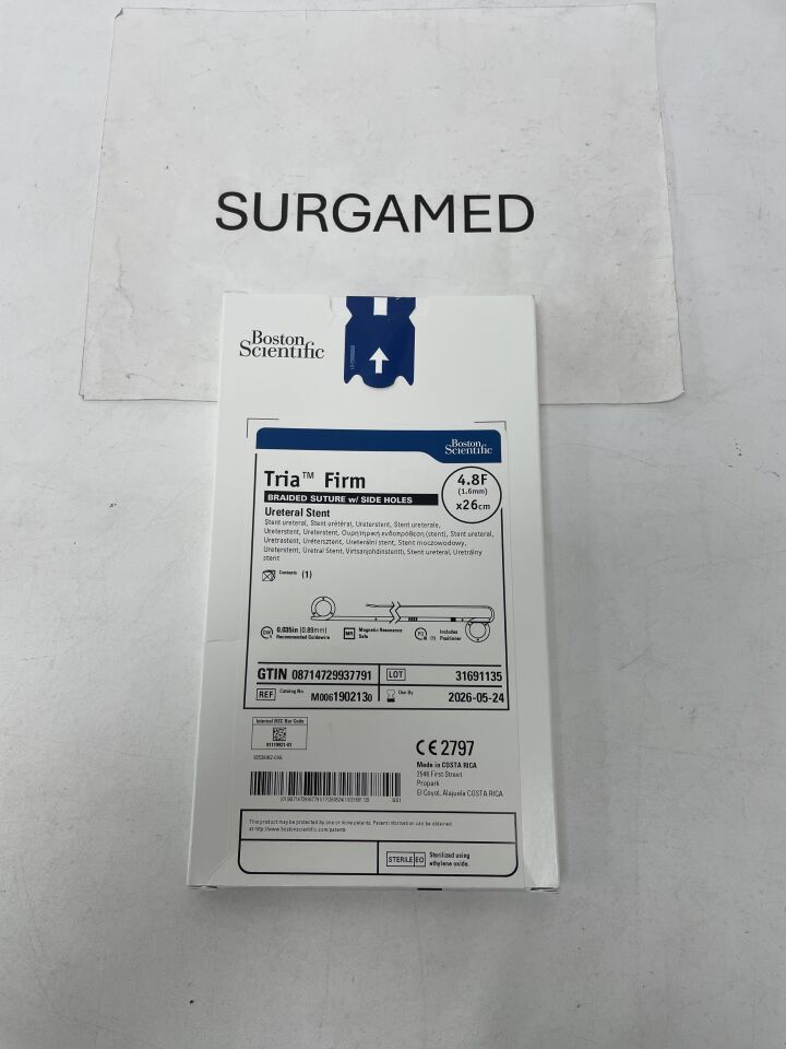190213 - BOSTON SCIENTIFIC - Tria Firm Ureteral Stent with Side Holes - 4.8Fr x 26cm, (BX/1)