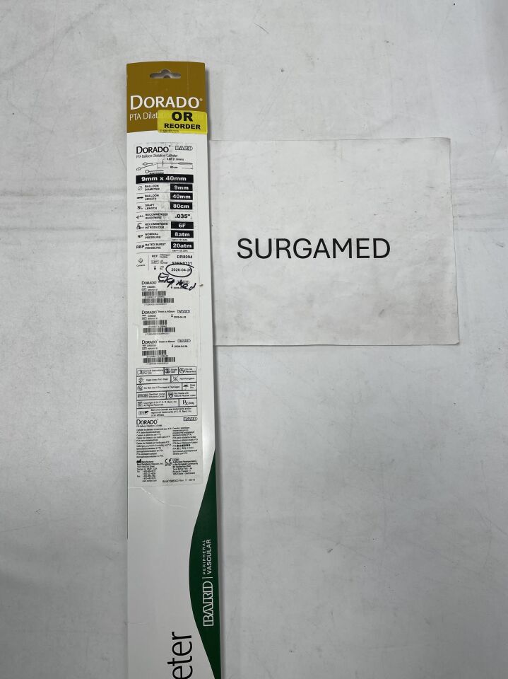 DR8094 - BARD - Dorado PTA Balloon Dilatation Catheter - 9mm x 40mm x 80cm, (BX/1)