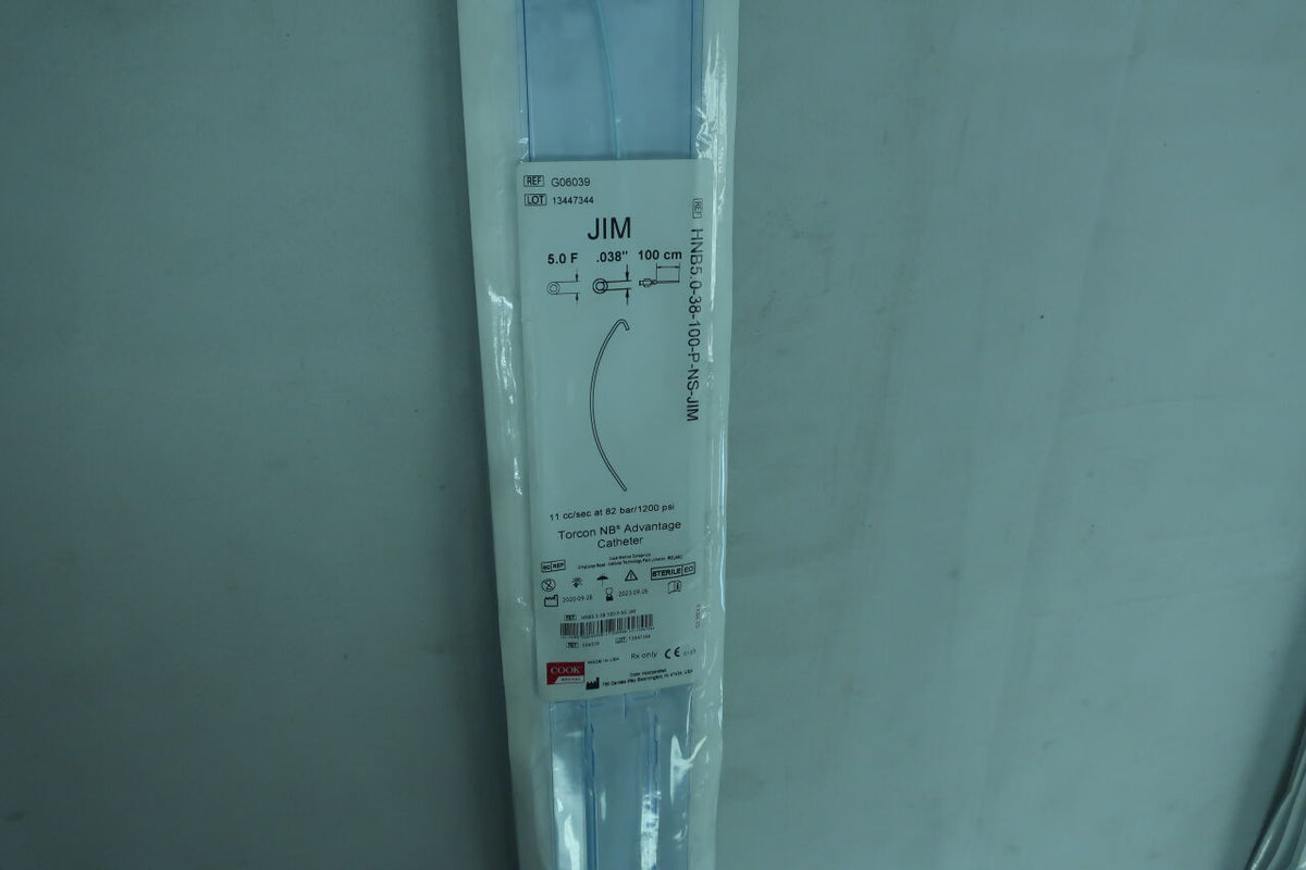 G06039 - COOK - Torcon NB Advantage Catheter 5F x 100cm, 0.038" JIM, (EA)