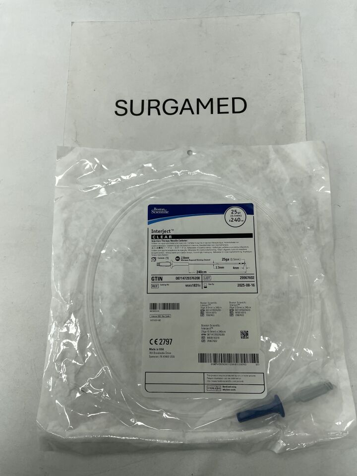 1831 - BOSTON SCIENTIFIC - Interject Injection Therapy Needle Catheter - CLEAR - 25Ga x 240cm, (EA)
