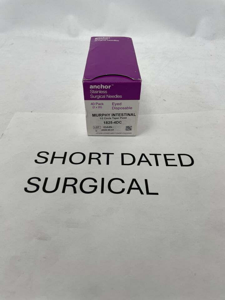 1825-4DC - ANCHOR - Murphy Intestinal Needle, Taper Point, 1/2 Circle, Size 4, (BX/40)
