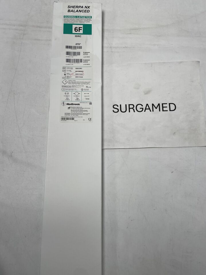 SB63DRC - MEDTRONIC - Sherpa NX Balanced Guiding Catheter - 3DRC - 6Fr x .070"-.082" x 100cm (L), (BX/1)