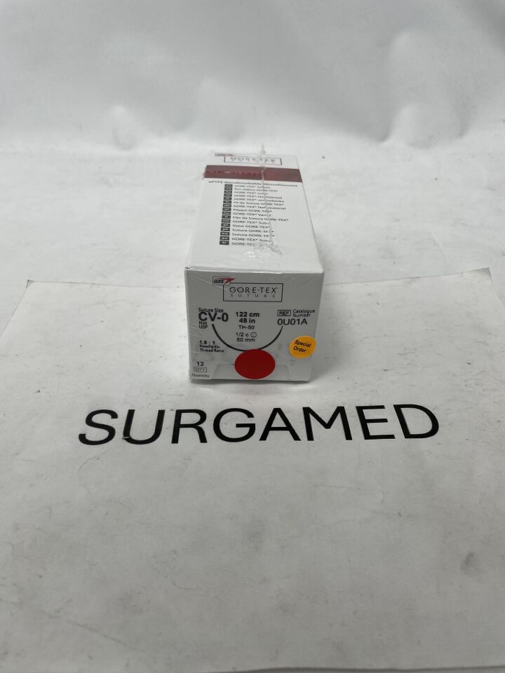 0U01A - GORE - Gore-Tex Non-Absorbable Monofilament Suture, Size 1, 50 in. Needle Length, THX-50 Needle, ()