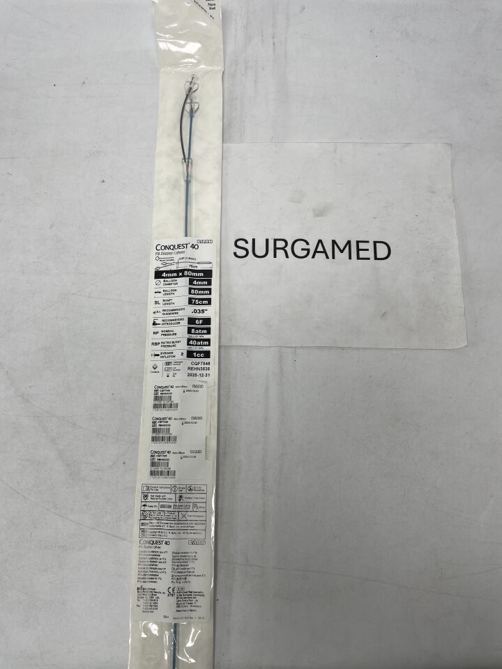 CQF7548 - BARD - Conquest 40 PTA Dilatation Catheter - 4mm x 80mm x 75cm (L), (EA)