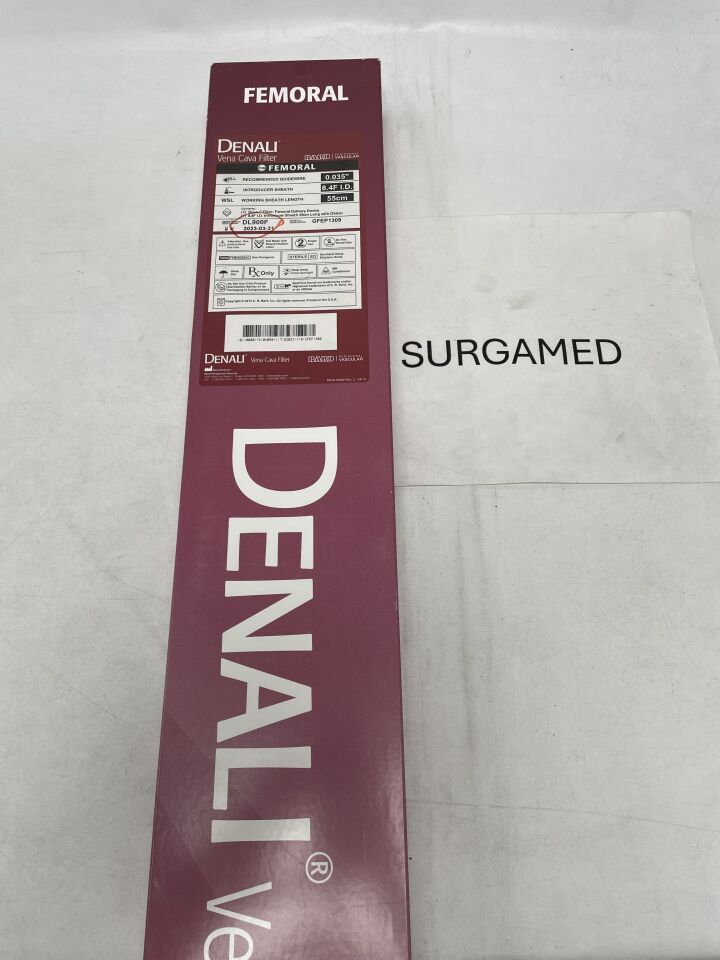 DL900F - BARD - Denali Vena Cava Filter - Femoral - 8.4Fr x 55cm x .035" (L), (BX/1)